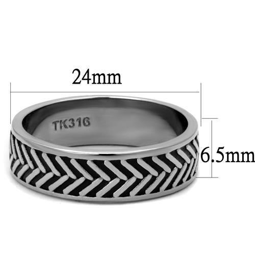 TK2899 High Polished Stainless Steel Ring with a sleek design and no stone, showcasing its shiny finish.