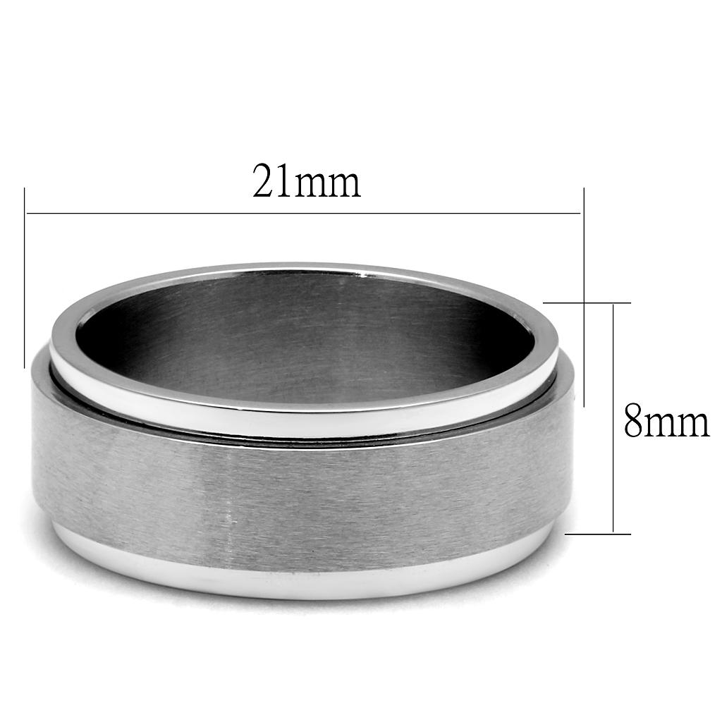 TK2919 High Polished Stainless Steel Ring with a sleek design and no stone, showcasing its shiny finish.