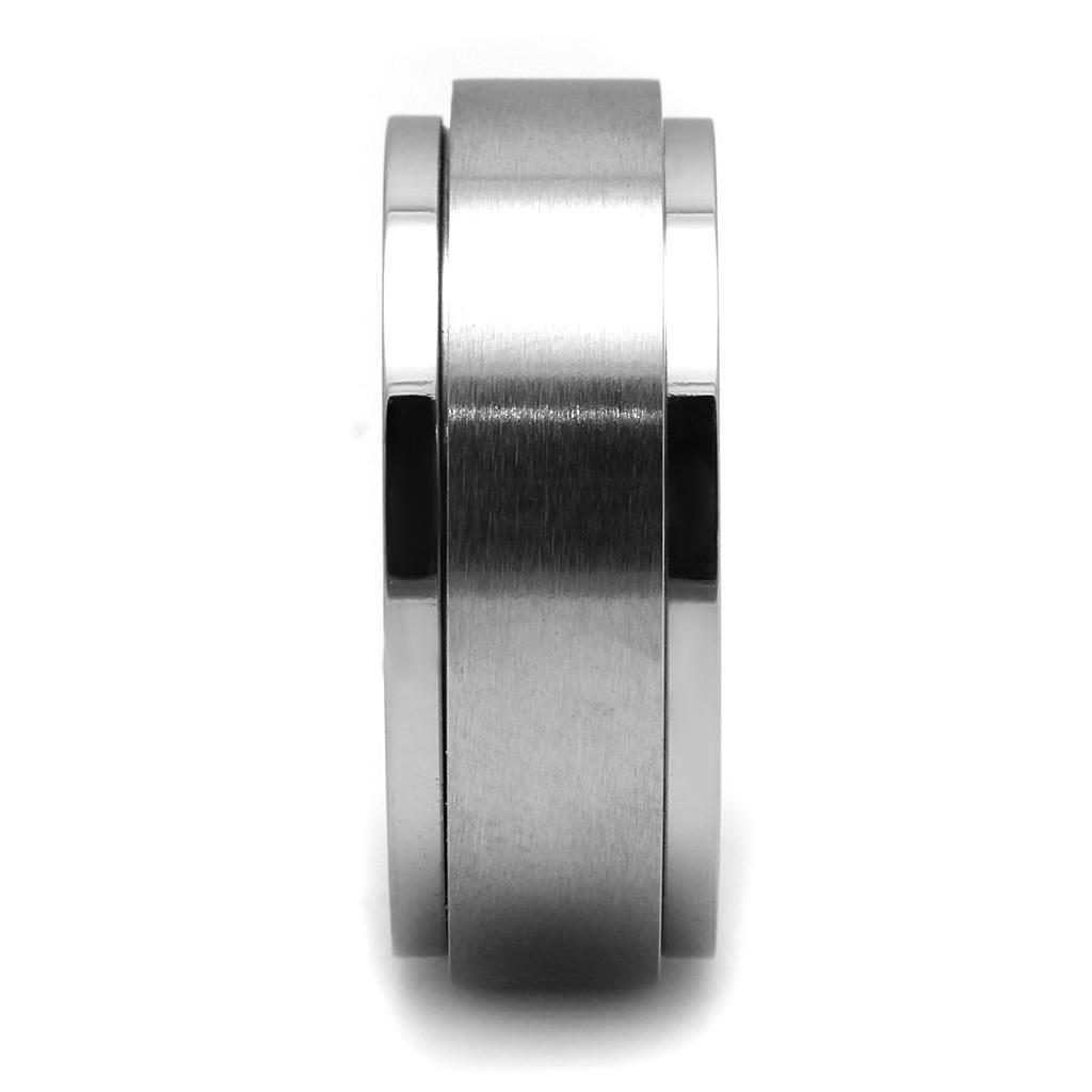 TK2919 High Polished Stainless Steel Ring with a sleek design and no stone, showcasing its shiny finish.