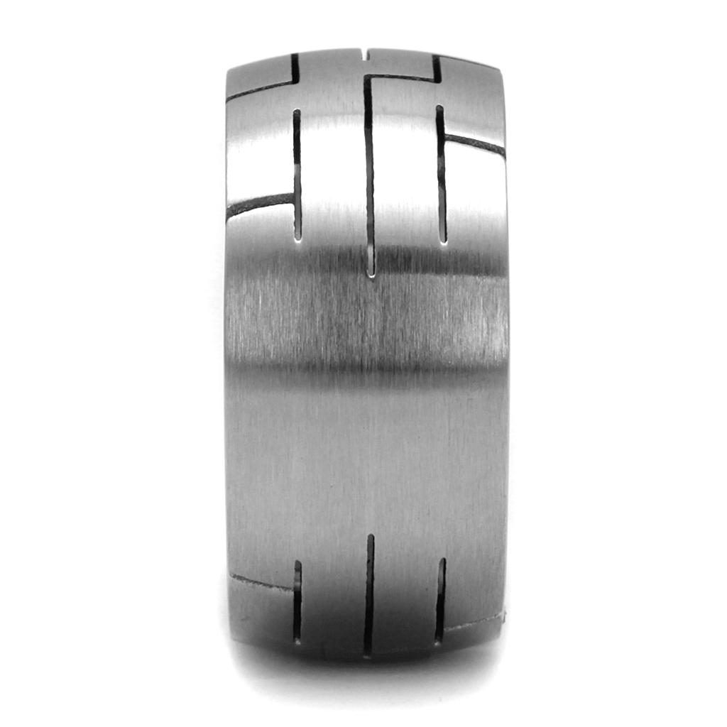 TK2920 High Polished Stainless Steel Ring with a sleek, shiny finish and no stone, showcasing its minimalist design.