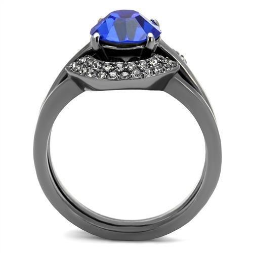 TK2969 IP Light Black Stainless Steel Ring featuring a top-grade sapphire crystal, showcasing a modern and elegant design.