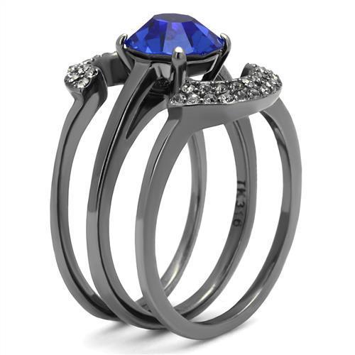 TK2969 IP Light Black Stainless Steel Ring featuring a top-grade sapphire crystal, showcasing a modern and elegant design.