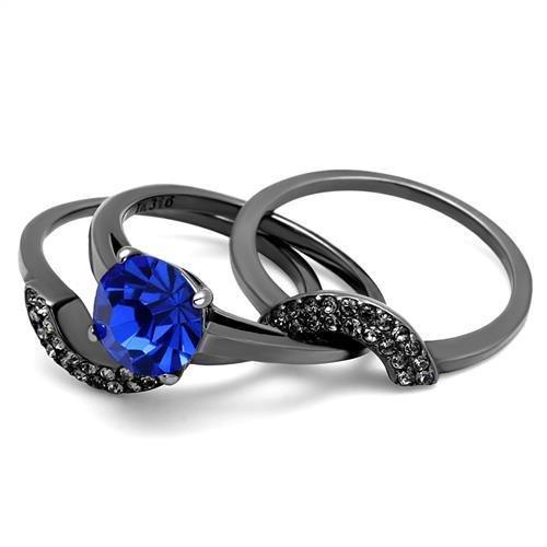 TK2969 IP Light Black Stainless Steel Ring featuring a top-grade sapphire crystal, showcasing a modern and elegant design.