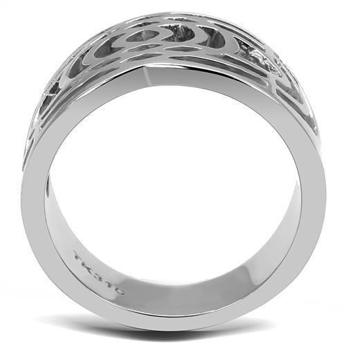 TK3039 High Polished Stainless Steel Ring with a sleek, shiny finish and no stone, perfect for minimalist jewelry lovers.