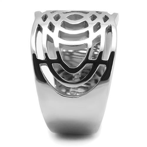 TK3039 High Polished Stainless Steel Ring with a sleek, shiny finish and no stone, perfect for minimalist jewelry lovers.