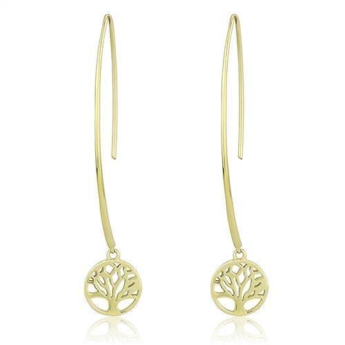 TK3149 IP Gold Stainless Steel Earrings with a minimalist design, showcasing a sleek finish without any stones.