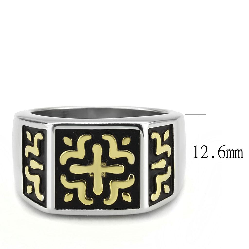 TK3622 Two-Tone IP Gold Stainless Steel Ring showcasing its elegant design and finish.