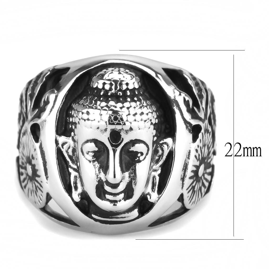 TK3722 High Polished Stainless Steel Ring with a sleek, shiny finish and no stone, showcasing its minimalist design.