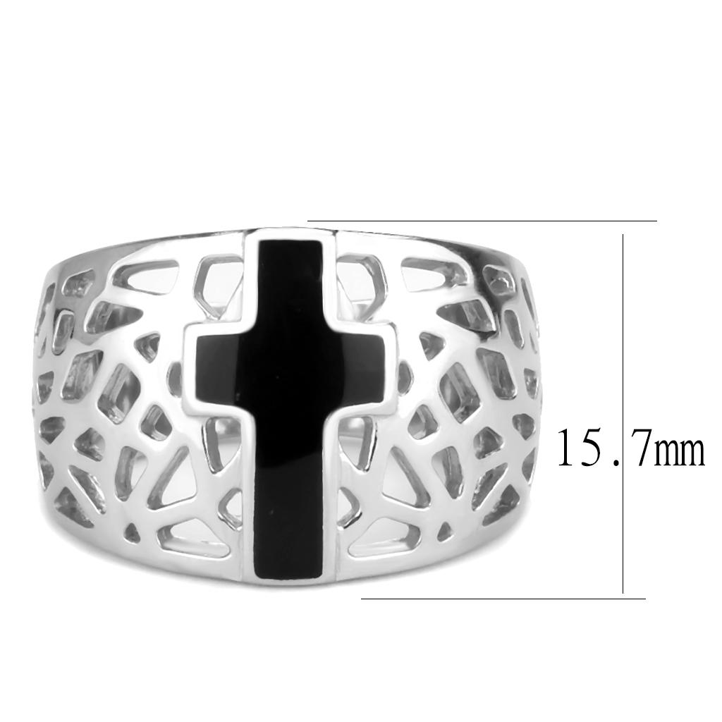 TK3720 High Polished Stainless Steel Ring with a sleek, shiny finish, showcasing its minimalist design without any stones.