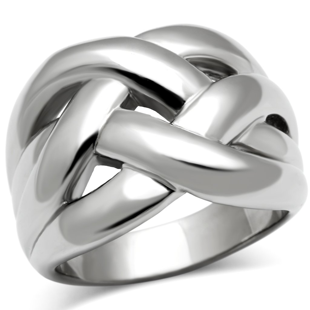 TK396 High Polished Stainless Steel Ring with a sleek design, featuring a shiny surface and no stone, perfect for minimalist jewelry lovers.