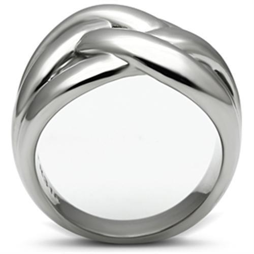 TK396 High Polished Stainless Steel Ring with a sleek design, featuring a shiny surface and no stone, perfect for minimalist jewelry lovers.