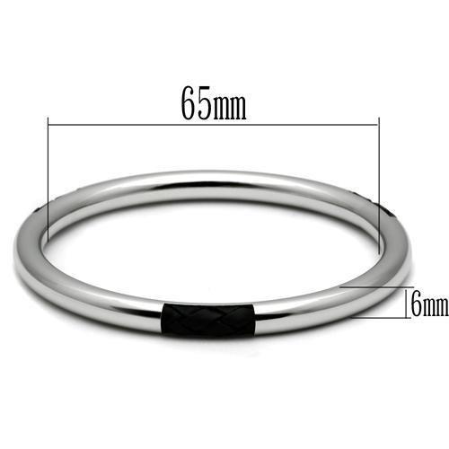 TK404 High Polished Stainless Steel Bangle, showcasing its sleek design and shiny finish.