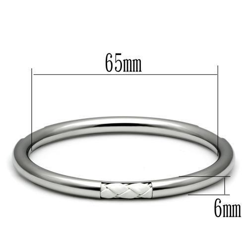 TK407 High Polished Stainless Steel Bangle with a sleek design, showcasing its shiny surface and elegant form.