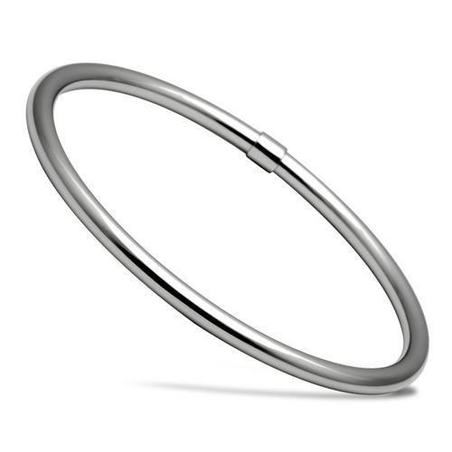 TK409 High Polished Stainless Steel Bangle, showcasing a sleek and shiny design without any plating.