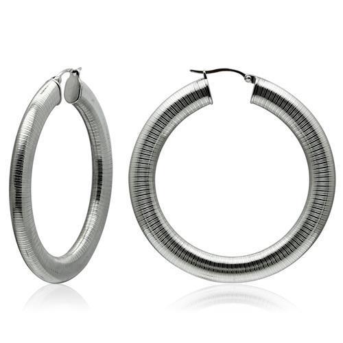 TK422 High Polished Stainless Steel Earrings showcasing a sleek and shiny finish, perfect for everyday elegance.