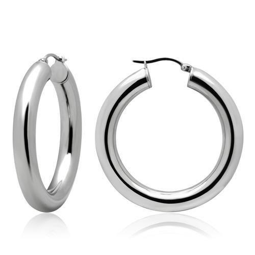 TK424 High Polished Stainless Steel Earrings showcasing a sleek and minimalist design, perfect for everyday wear.