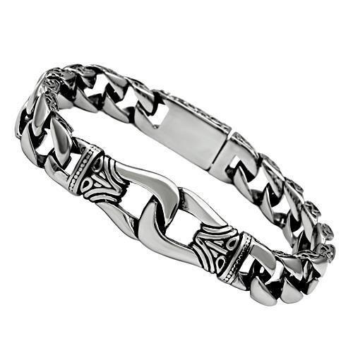 TK435 High Polished Stainless Steel Bracelet showcasing its sleek design and shiny finish.