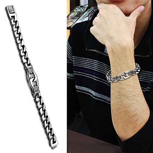 TK435 High Polished Stainless Steel Bracelet showcasing its sleek design and shiny finish.