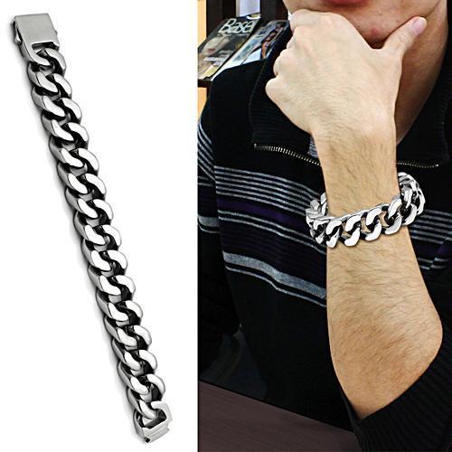 TK445 High Polished Stainless Steel Bracelet showcasing its sleek design and shiny finish.