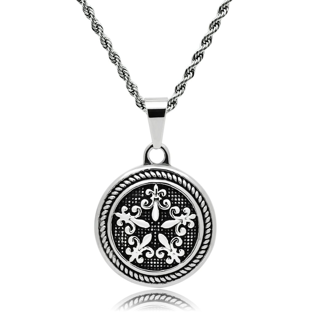 TK551 High Polished Stainless Steel Chain Pendant showcasing a sleek and shiny finish, perfect for everyday wear.