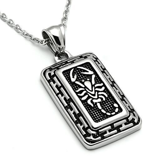 TK546 High Polished Stainless Steel Chain Pendant showcasing its sleek design and shiny finish.