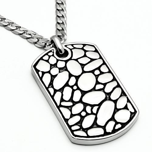 TK556 High Polished Stainless Steel Necklace showcasing its sleek design and reflective finish.