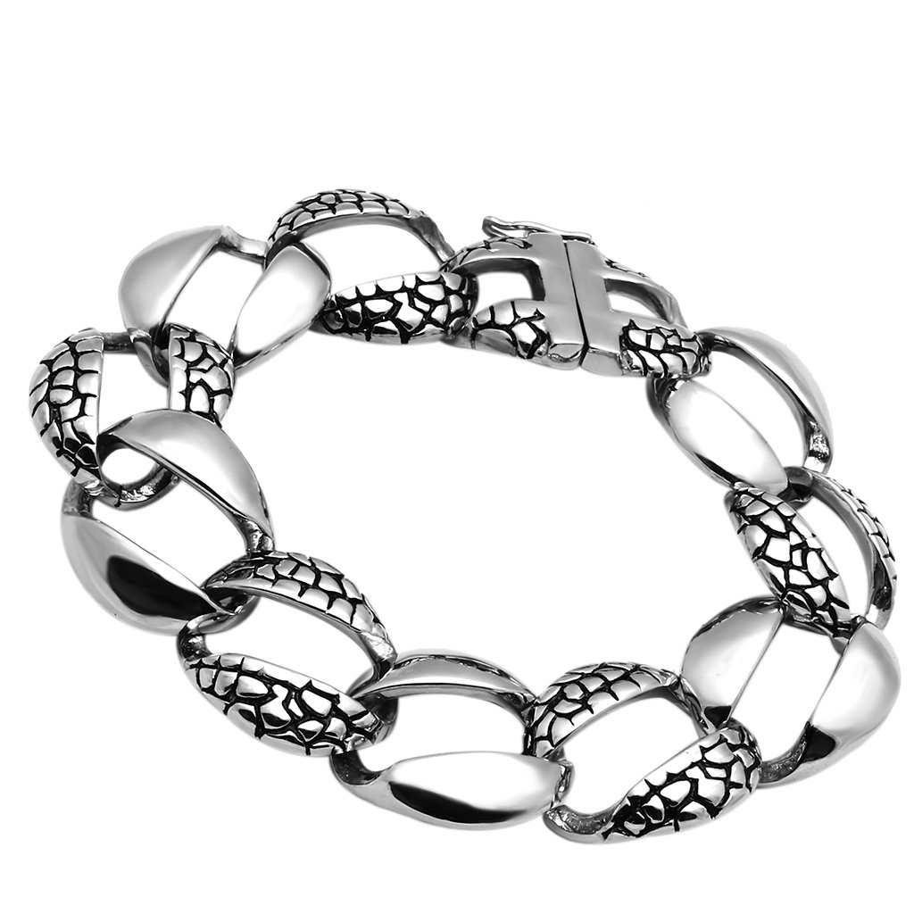 TK565 High Polished Stainless Steel Bracelet showcasing its sleek design and shiny finish.