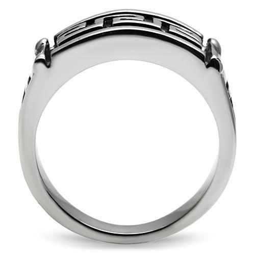 TK584 High Polished Stainless Steel Ring with a sleek, shiny finish, showcasing its minimalist design without any stones.