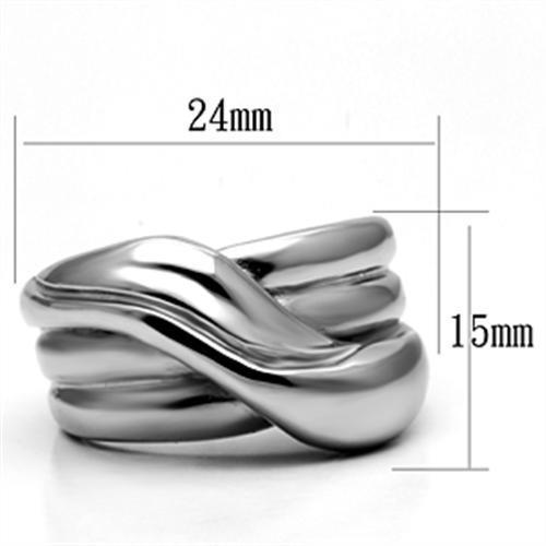 TK615 High Polished Stainless Steel Ring with a sleek, shiny finish, showcasing its minimalist design without any stones.