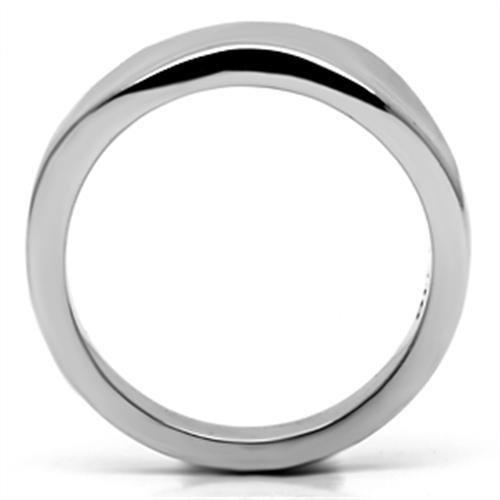 TK618 High Polished Stainless Steel Ring with a sleek, shiny finish and no stone, showcasing a minimalist design.