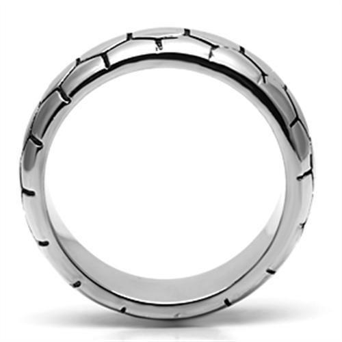 TK619 High Polished Stainless Steel Ring with a sleek, shiny finish, showcasing its minimalist design without any stones.