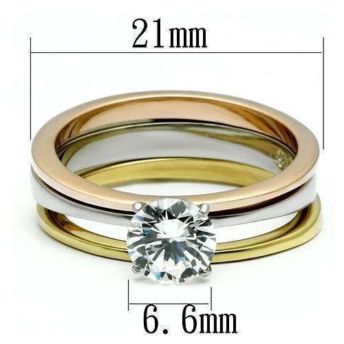 Diamond ring with three bands.