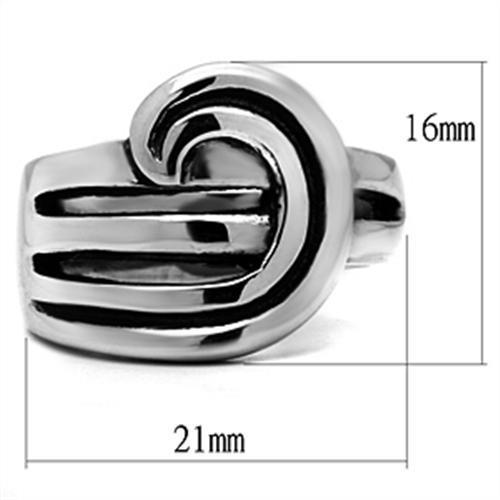 TK635 High Polished Stainless Steel Ring with a sleek, shiny finish and no stone, showcasing its minimalist design.