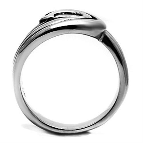 TK635 High Polished Stainless Steel Ring with a sleek, shiny finish and no stone, showcasing its minimalist design.