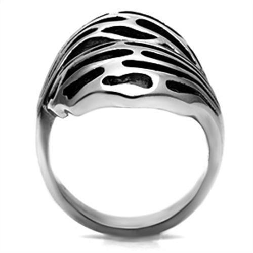 TK636 High Polished Stainless Steel Ring with a sleek, minimalist design and no stone, showcasing its shiny surface.