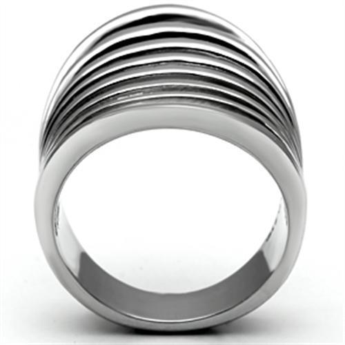 TK665 High Polished Stainless Steel Ring with a sleek, shiny finish, showcasing its minimalist design without any stones.