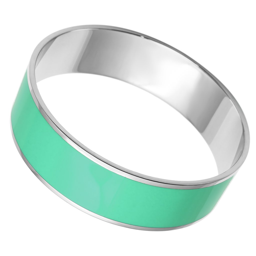 Silver and mint green bangle.