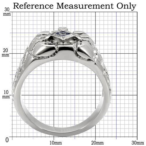 TK8X039 High Polished Stainless Steel Ring with a sleek, shiny finish, showcasing its minimalist design without any stones.