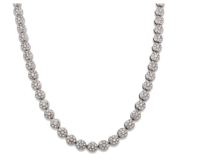 TREASURE 7 MM Flower Chain featuring rhinestones on a base alloy metal chain, showcasing elegance and luxury.