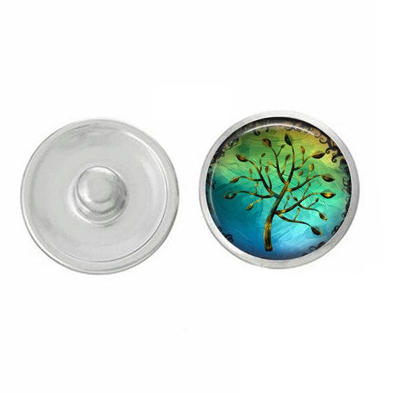 Trees - Summer Snap charms designed for interchangeable snap jewelry, featuring vibrant colors and a lightweight design.