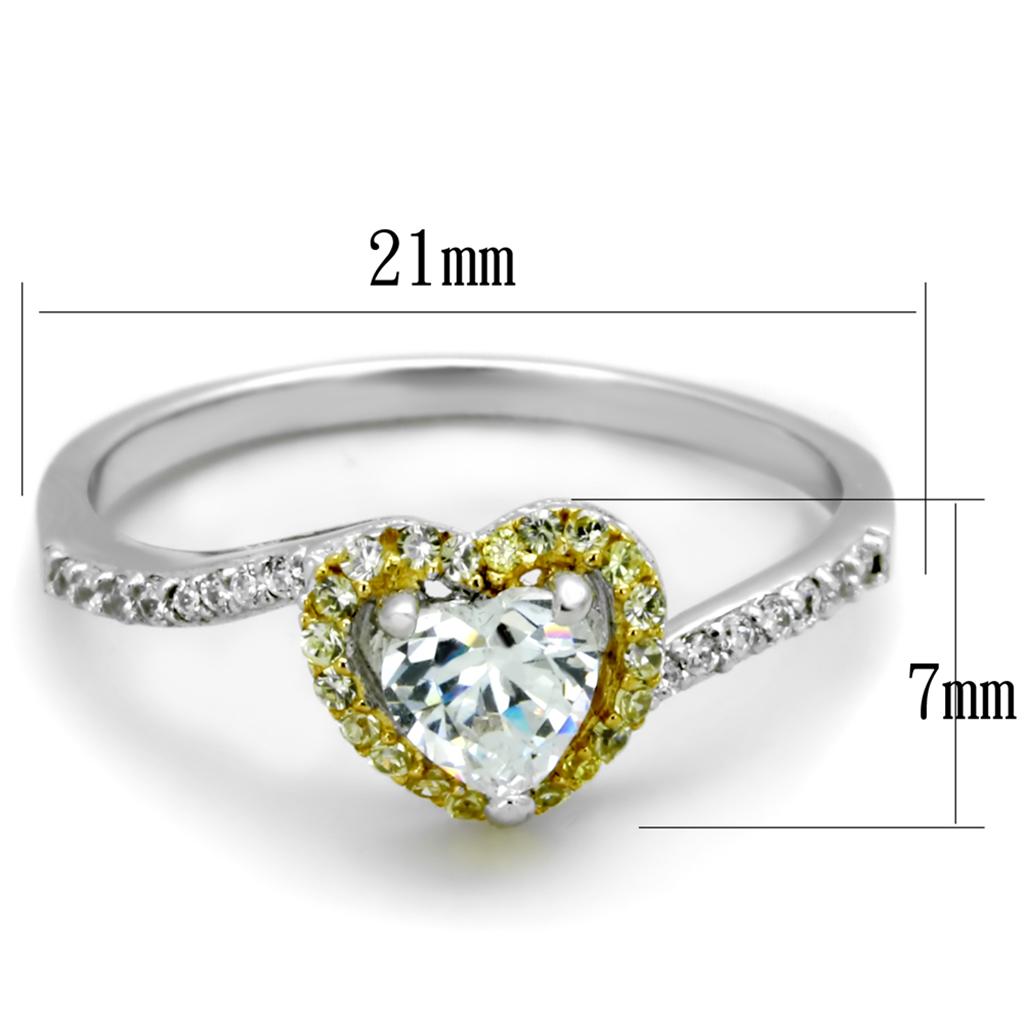 TS339 Reverse Two-Tone 925 Sterling Silver Ring featuring AAA Grade CZ stone, showcasing its elegant design and modern finish.