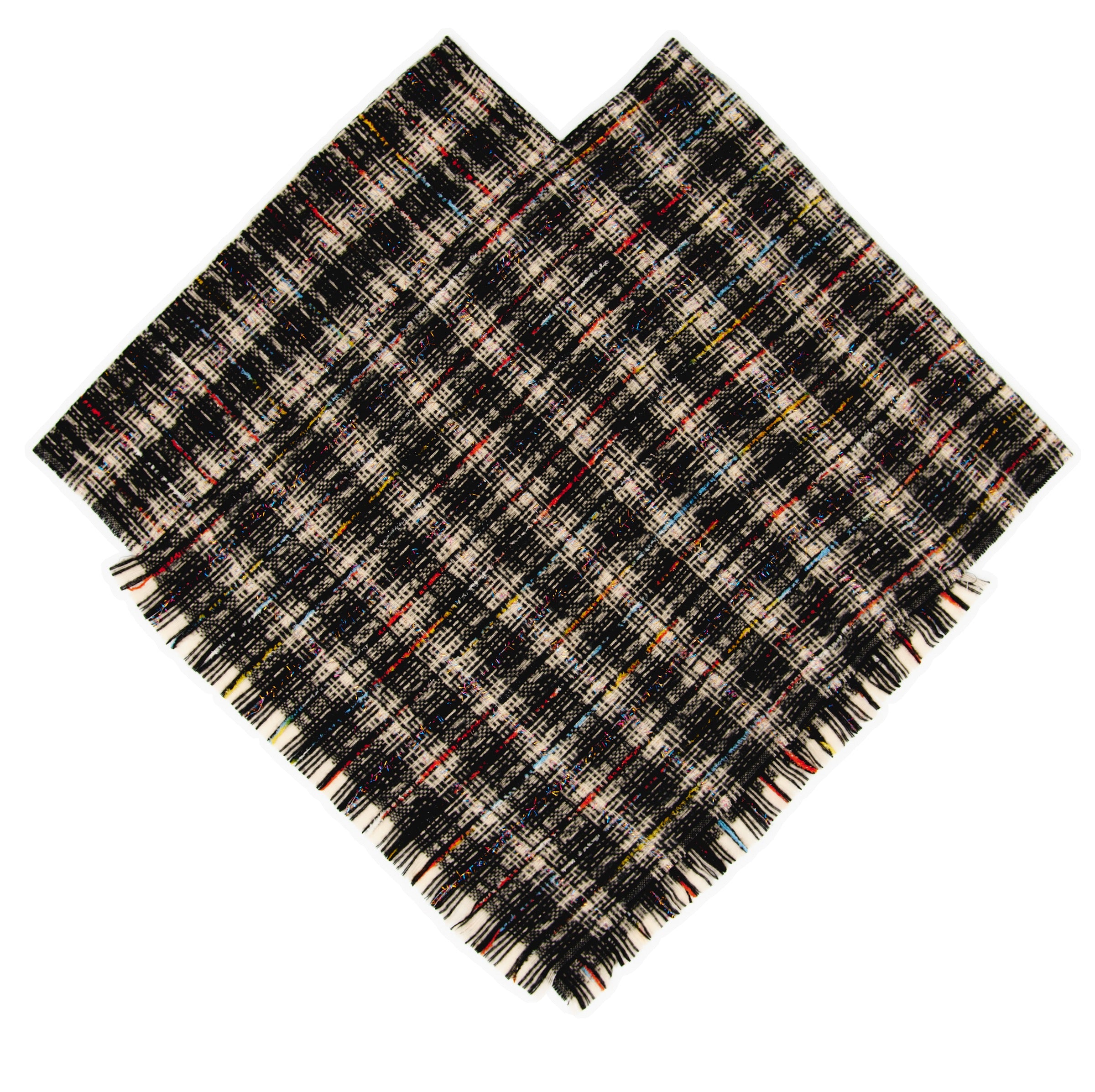 Tweed Please Luxe Poncho featuring a luxurious plaid pattern, perfect for stylish layering.