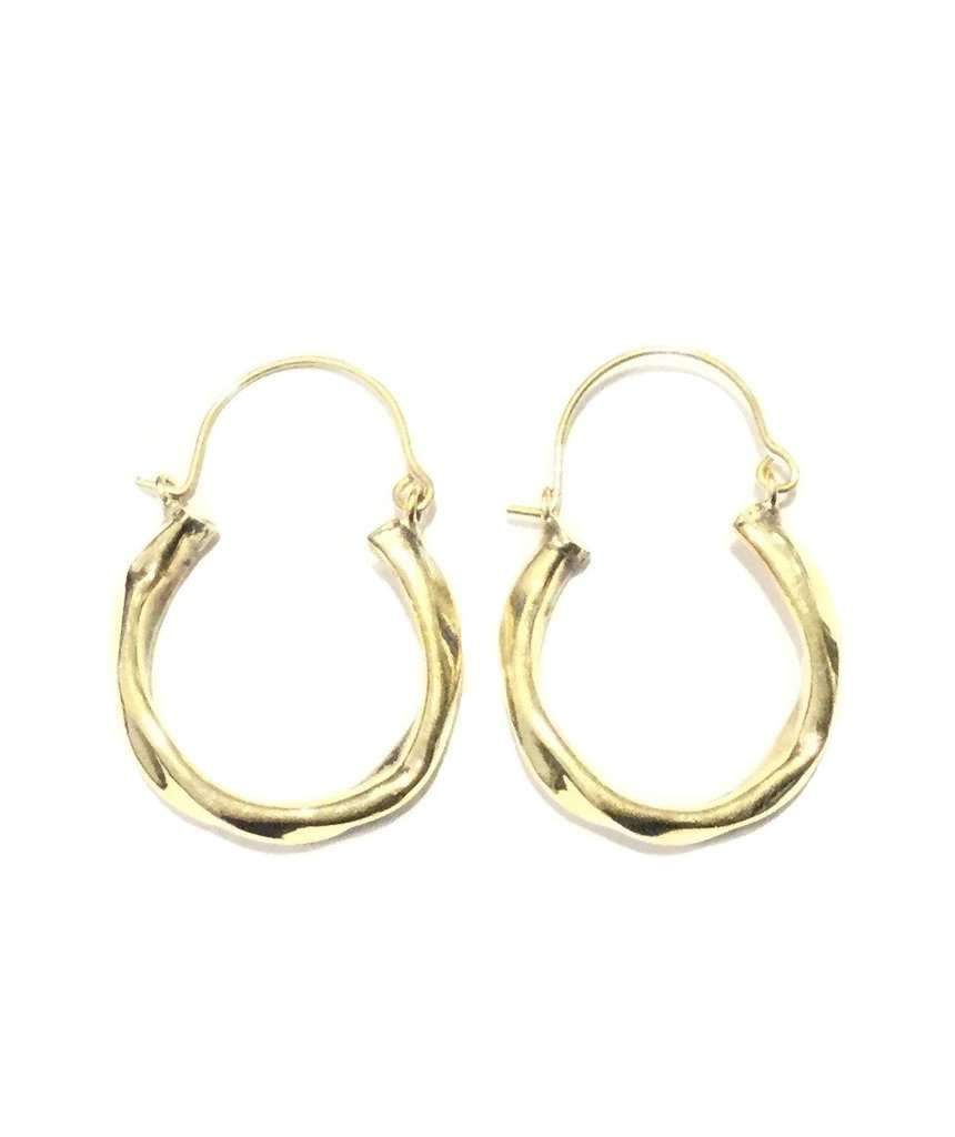 Elegant handmade twist hoop earrings in silver and gold, designed for sensitive skin with a chic twist design.