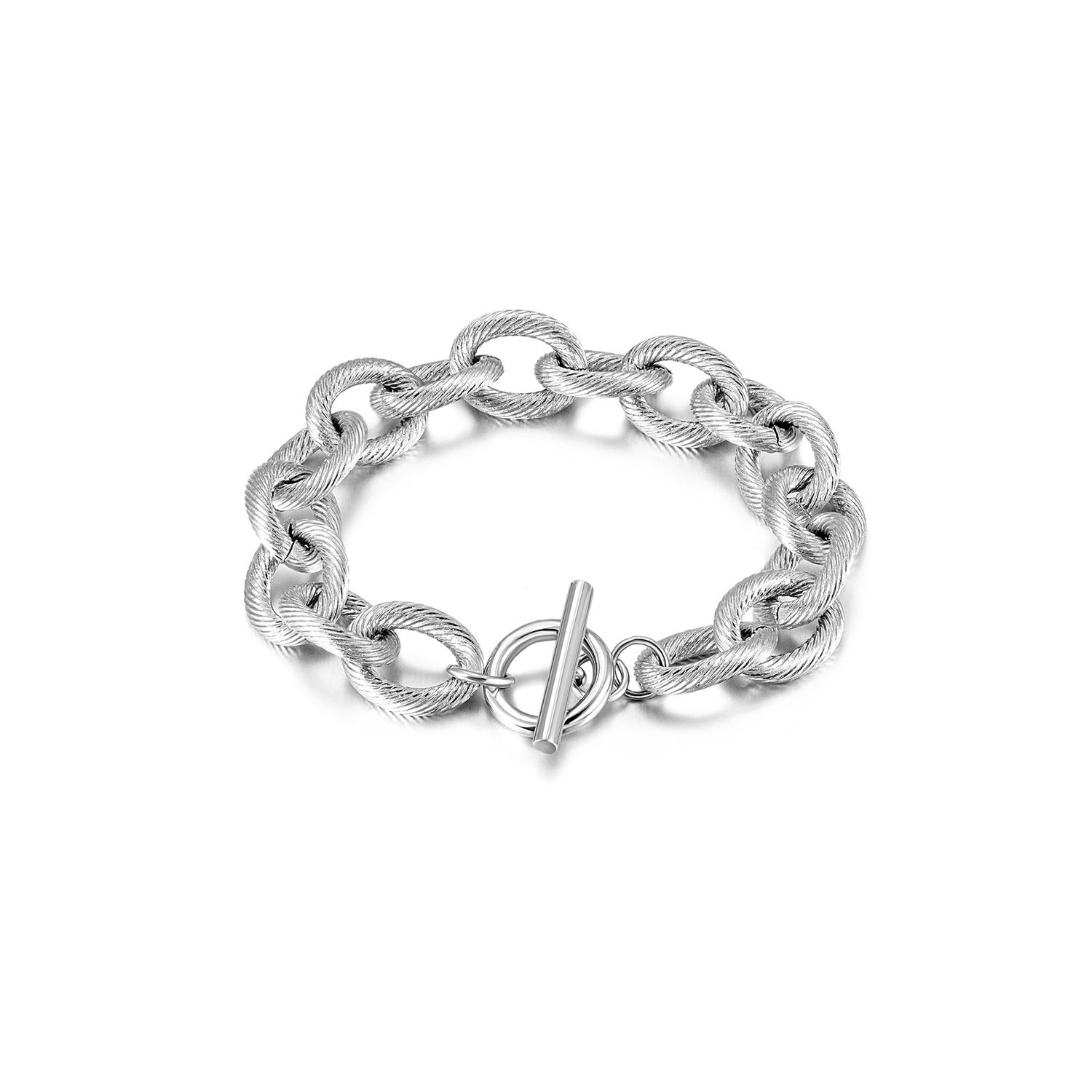 Twisted Wire Link Bracelet made of 316L surgical stainless steel with 14K gold PVD plating, showcasing its elegant twisted design.