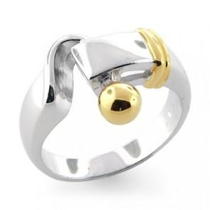 Two Tone Silver And Gold Classic Zoey Ring featuring elegant design and gleaming silvertone plating.