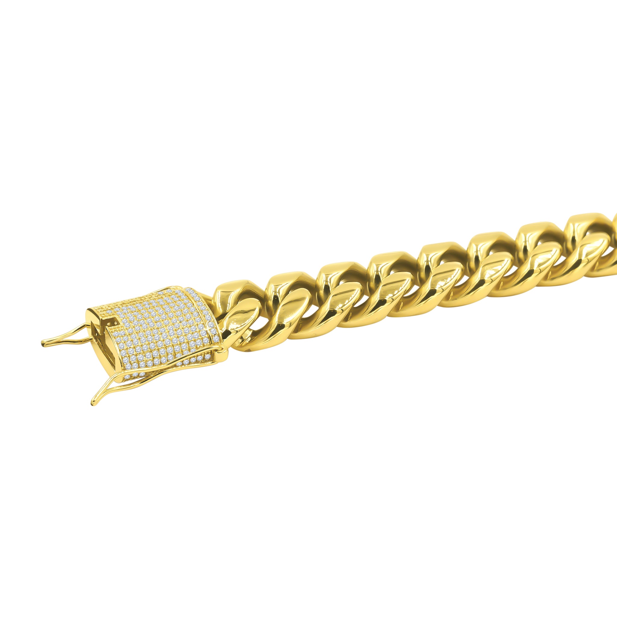 ULTRAIST 18MM Cuban Chain showcasing its classic design and shiny Oro Laminnado finish, available in multiple lengths.