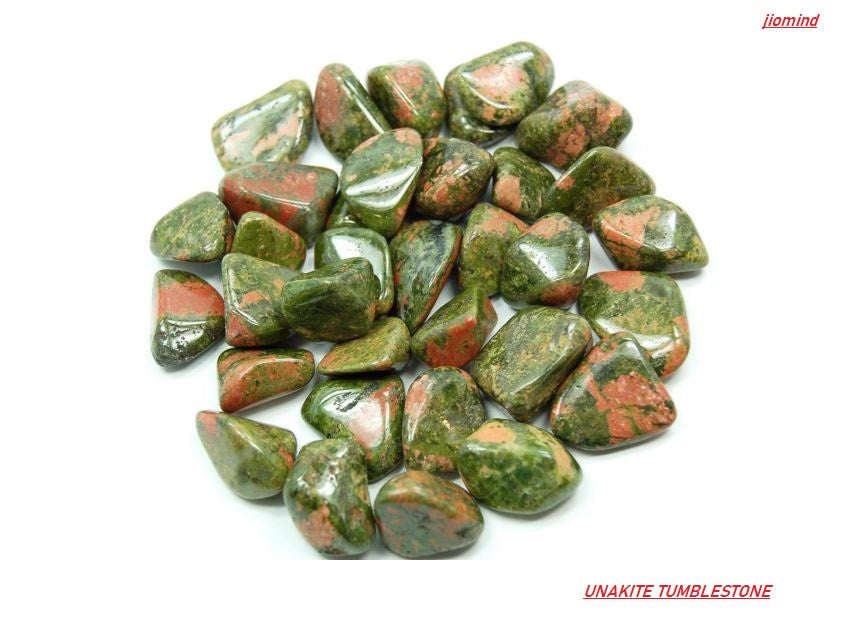 Unakite Tumble Stone showcasing its unique green and pink colors, symbolizing emotional healing and balance.