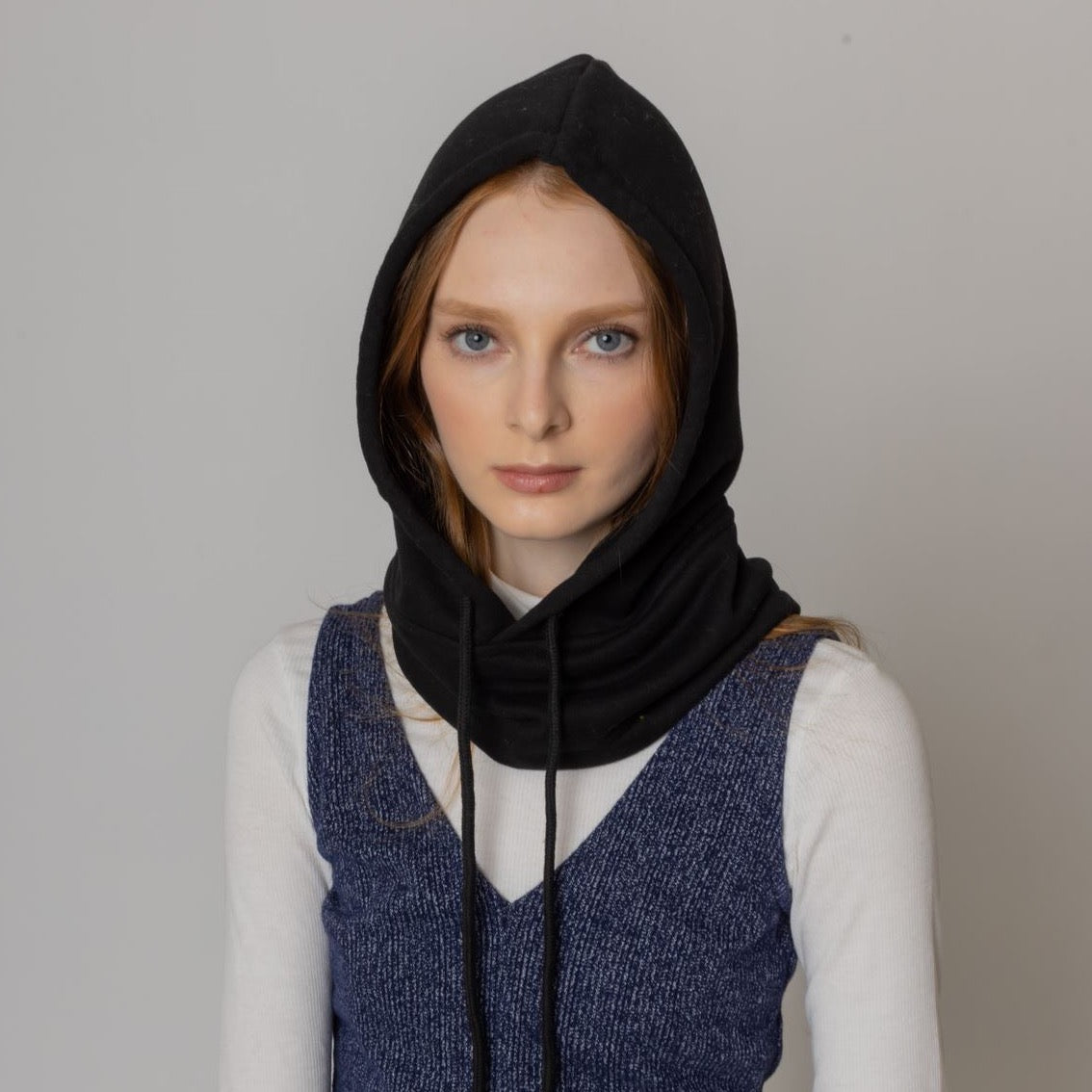 Under Jacket Hoodie Snood in stylish design, showcasing its cozy fabric and versatile wearability.