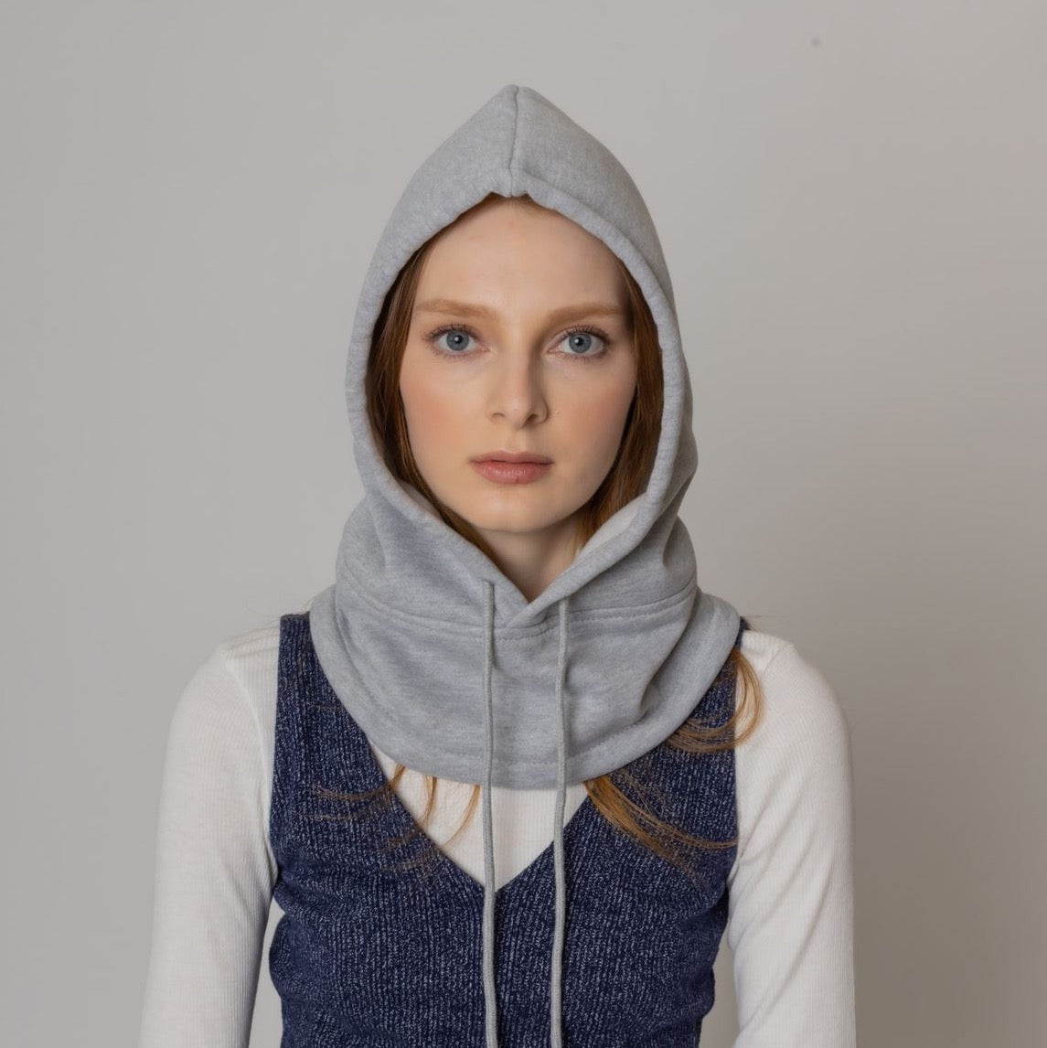 Under Jacket Hoodie Snood in stylish design, showcasing its cozy fabric and versatile wearability.