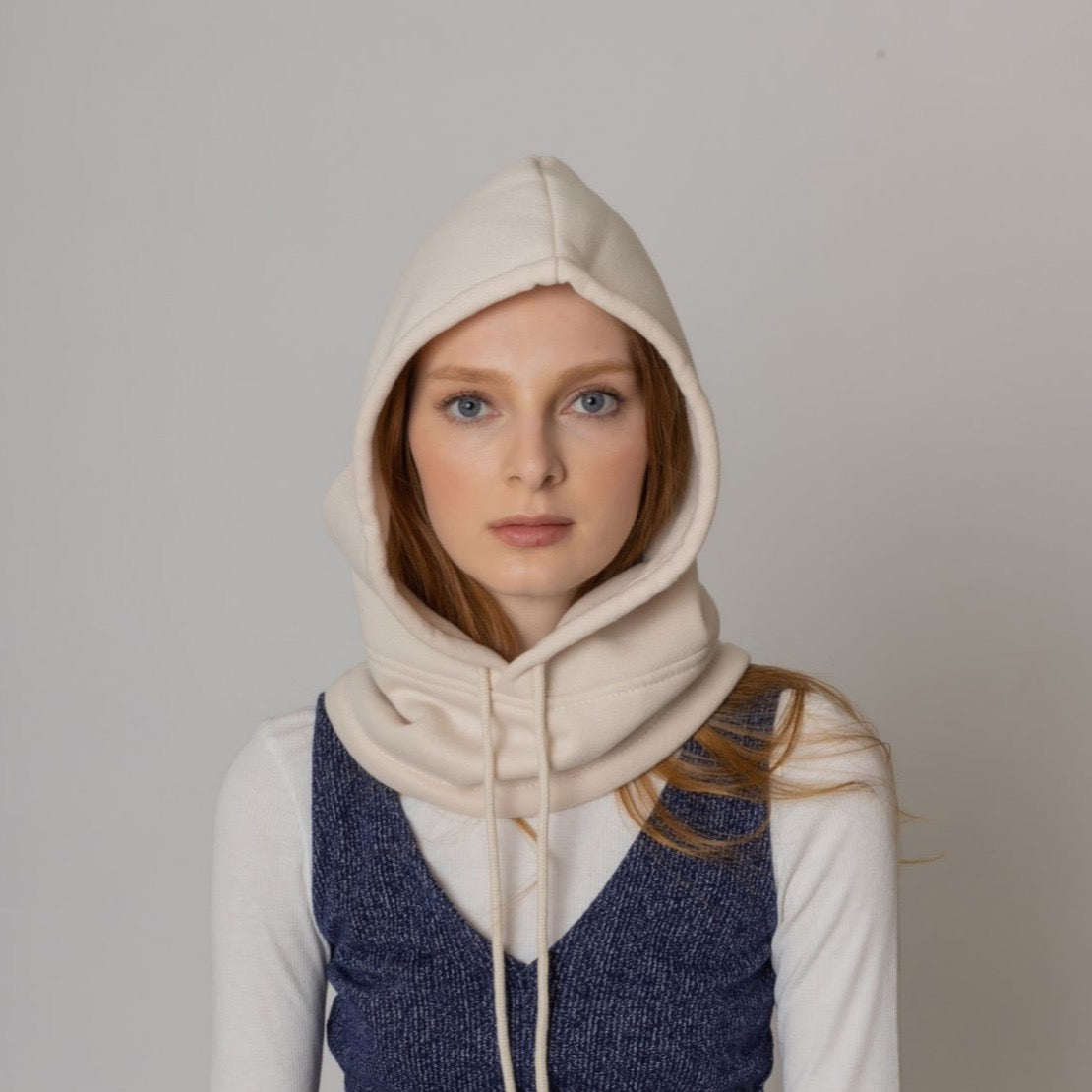 Under Jacket Hoodie Snood in stylish design, showcasing its cozy fabric and versatile wearability.